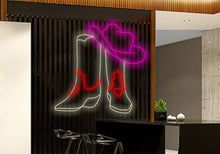 Load image into Gallery viewer, Cowboy Boots and Hat neon sign, Cowboy Boots Neon Sign, Cowboy Hat Led Sign, Cowboy Led Lights