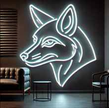 Load image into Gallery viewer, Coyote Neon Sign, Desert Wolf Neon Sign, Prairie Wolf Neon Sign White