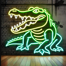 Load image into Gallery viewer, Сrocodile head neon sign, Сrocodile neon light, Сrocodile led neon, Сrocodile led light, alligator neon sign