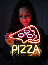 Load image into Gallery viewer, Pizza slice Neon Sign warm white