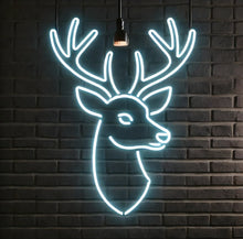 Load image into Gallery viewer, Deer Neon Sign – Majestic Antlered Wildlife Silhouette Glow Accent Display For Rustic Interior