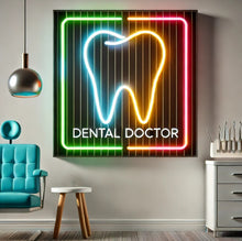 Load image into Gallery viewer, Dental doctor neon sign, tooth neon sign, dentist office neon sign, dental clinic neon sign, orthodontist neon sign, teeth whitening neon sign, smile neon sign, open dentist neon sign, tooth LED sign