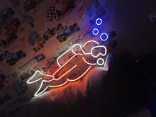 Load image into Gallery viewer, Scuba Diver neon sign, Underwater Diver neon sign, Scuba Diving neon sign
