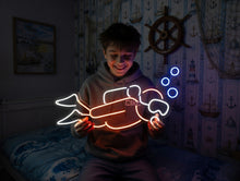 Load image into Gallery viewer, Scuba Diver neon sign, Underwater Diver neon sign, Scuba Diving neon sign