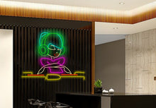 Load image into Gallery viewer, Dj neon sign, music neon sign, live music neon sign, woman dj neon sign, gift for dj neon sign