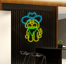 Load image into Gallery viewer, Cute Dog With Hat LED Light, Dog Cowboy Hat Neon Sign, Dog Hat Neon Sign
