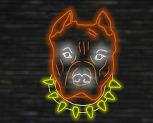 Load image into Gallery viewer, American Pitbull Terrier Face Neon sign, Dog Pets Neon Sign, Dog Neon Sign, Neon bulldog sign, Pitbull neon light, Custom dog neon light
