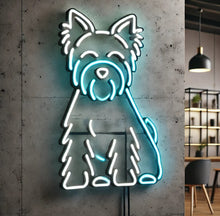 Load image into Gallery viewer, Yorkie Puppy Neon Sign, Cute Yorkie Neon Sign, Small Dog Neon Sign 20in picture