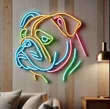 Load image into Gallery viewer, Bulldog head Neon Sign, Neon sign dog bulldog, neon sign dog, Bulldog LED Neon Dog Art, dog neon sign, gift dog neon sign