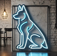 Load image into Gallery viewer, German shepherd neon light, german shepherd neon sign, dog neon sign, german shepherd light sign, neon dog sign, german shepherd wall light, custom german shepherd neon, german shepherd LED sign, dog LED neon sign