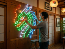 Load image into Gallery viewer, Dragon Head Neon Sign – Fiery Fantasy Wall Light For Game Room Or Studio Interior