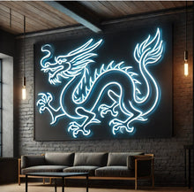 Load image into Gallery viewer, Dragon head neon sign, dragon neon light, neon dragon sign, neon dragon head, LED dragon sign, dragon wall light, neon dragon lamp, dragon head LED sign, glowing dragon sign, neon fantasy sign (Copy)