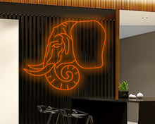 Load image into Gallery viewer, Elephant neon sign, Neon elephant wall decor, Elephant neon decoration, Neon elephant wall decor, Elephant-shaped neon sign,Neon animal sign