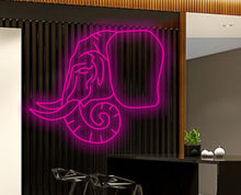 Load image into Gallery viewer, Elephant neon sign, Neon elephant wall decor, Elephant neon decoration, Neon elephant wall decor, Elephant-shaped neon sign,Neon animal sign