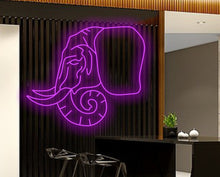 Load image into Gallery viewer, Elephant neon sign, Neon elephant wall decor, Elephant neon decoration, Neon elephant wall decor, Elephant-shaped neon sign,Neon animal sign