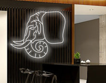 Load image into Gallery viewer, Elephant neon sign, Neon elephant wall decor, Elephant neon decoration, Neon elephant wall decor, Elephant-shaped neon sign,Neon animal sign