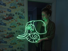 Load image into Gallery viewer, Elephant neon sign, Neon elephant wall decor, Elephant neon decoration, Neon elephant wall decor, Elephant-shaped neon sign,Neon animal sign