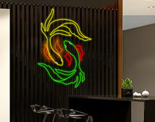 Load image into Gallery viewer, Koi fish neon sign, Japanese fish led neon, Koi carp sign, Neon-colored Koi fish, Exotic Koi fish neon sign, Koi fish with bright colors
