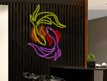 Load image into Gallery viewer, Koi fish neon sign, Japanese fish led neon, Koi carp sign, Neon-colored Koi fish, Exotic Koi fish neon sign, Koi fish with bright colors