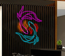 Load image into Gallery viewer, Koi fish neon sign, Japanese fish led neon, Koi carp sign, Neon-colored Koi fish, Exotic Koi fish neon sign, Koi fish with bright colors