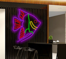 Load image into Gallery viewer, Fish neon sign, tropical fish led sign, pet shop decor led light, cute sea animal neon light