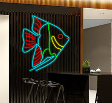 Load image into Gallery viewer, Fish neon sign, tropical fish led sign, pet shop decor led light, cute sea animal neon light