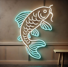 Load image into Gallery viewer, Japanese carp neon sign, Nishikigoi neon sign