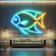 Load image into Gallery viewer, Reef Fish Neon Sign, tropical reef fish neon sign, coral fish neon sign, ocean reef neon sign Multicolor