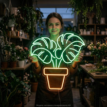 Load image into Gallery viewer, Monstera in pot Neon Sign