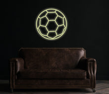 Load image into Gallery viewer, Soccer ball neon sign, LED neon sign football ball, Neon sign with football ball design, Football ball neon wall decor, neon football fans