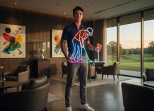 Load image into Gallery viewer, Golfer Aiming neon sign, Golf Player Swing neon sign, Golf Shot Setup neon sign