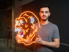 Load image into Gallery viewer, Gorilla Head Neon Sign – Wild Glow LED Accent | Custom Neon Artwork For Jungle-Inspired Spaces