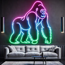Load image into Gallery viewer, Gorilla Neon sign, Gorilla neon light, Neon sign with gorilla, Monkey neon light