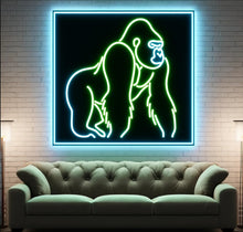 Load image into Gallery viewer, Gorilla Neon sign, Gorilla neon light, Neon sign with gorilla, Monkey neon light