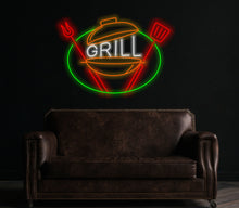 Load image into Gallery viewer, Grill neon sign, grill bar led light, BBQ neon light, meat led sign, Wall Decor for Bar Bedroom Garage