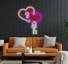 Load image into Gallery viewer, Valentines day neon sign, Neon light Happy Valentine's Day, love neon sign, heart neon sign, heart with love neon sign