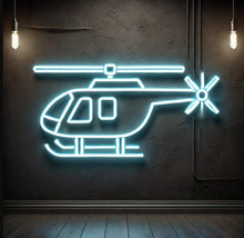 Load image into Gallery viewer, Flying Helicopter Neon Sign, rescue chopper neon sign, rotor blade neon sign, air helicopter neon sign
