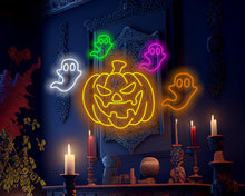 Load image into Gallery viewer, Pumpkin Neon Sign, Halloween Party Lighting