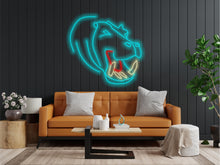 Load image into Gallery viewer, Hippopotamus neon sign, Neon hippo sign, Neon head hippo sign, Hippo neon art, Hippopotamus light sign, Custom hippo neon, Hippo LED sign