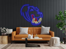 Load image into Gallery viewer, Hippopotamus neon sign, Neon hippo sign, Neon head hippo sign, Hippo neon art, Hippopotamus light sign, Custom hippo neon, Hippo LED sign
