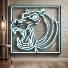 Load image into Gallery viewer, Hippopotamus neon sign, Neon hippo sign, Neon head hippo sign, Hippo neon art, Hippopotamus light sign, Custom hippo neon, Hippo LED sign