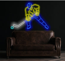 Load image into Gallery viewer, Hockey player neon sign, ice hockey player led light