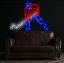 Load image into Gallery viewer, Hockey player neon sign, ice hockey player led light