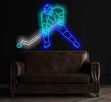 Load image into Gallery viewer, Hockey player neon sign, ice hockey player led light