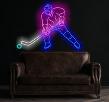 Load image into Gallery viewer, Hockey player neon sign, ice hockey player led light