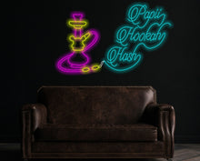 Load image into Gallery viewer, Hookah Neon Sign, Neon hookah decor, Neon sheesha sign, Neon nargile sign, Neon flavored tobacco sign, Shisha bar sign