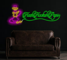 Load image into Gallery viewer, Hookah Neon Sign, Neon hookah decor, Neon sheesha sign, Neon nargile sign, Shisha bar sign