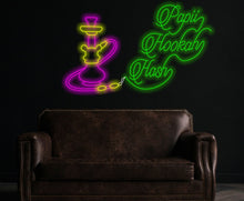 Load image into Gallery viewer, Hookah Neon Sign, Neon hookah decor, Neon sheesha sign, Neon nargile sign, Neon flavored tobacco sign, Shisha bar sign