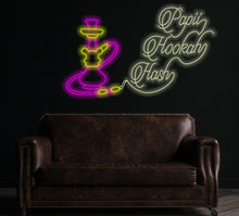 Load image into Gallery viewer, Hookah Neon Sign, Neon hookah decor, Neon sheesha sign, Neon nargile sign, Neon flavored tobacco sign, Shisha bar sign