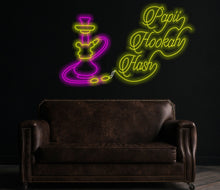 Load image into Gallery viewer, Hookah Neon Sign, Neon hookah decor, Neon sheesha sign, Neon nargile sign, Neon flavored tobacco sign, Shisha bar sign